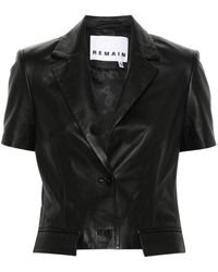 Remain - Fitted Leather Blazer - Lyst