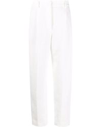 Brunello Cucinelli - Linen-cotton Tapered Trousers - Lyst