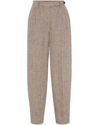 Brunello Cucinelli - Tailored Linen Trousers - Lyst