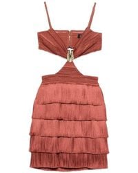 PATBO - Cut-Out Fringed Mini Dress - Lyst