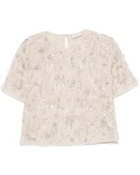 Brunello Cucinelli - Sequin-Embellished Fil-Coupé T-Shirt - Lyst