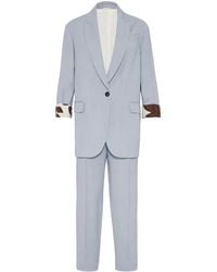 Brunello Cucinelli - Viscose And Linen Fluid Twill Matching Set With Mon - Lyst