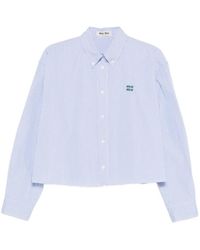 Miu Miu - Camicia A Righe - Lyst