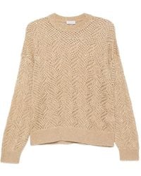 Brunello Cucinelli - Sequin-Embellished Open-Knit Sweater - Lyst