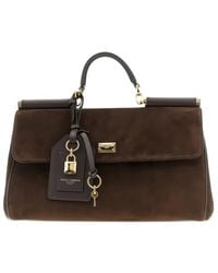 Dolce & Gabbana - My Suede Tote Bag Decorated With A Sicily Padlock - Lyst