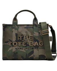 Marc Jacobs - | Borsa media 'The tote bag' motivo mimetico in cotone | female | VERDE | UNI - Lyst