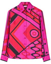 PUCCI - Vivara-Print Silk Shirt - Lyst