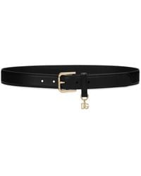 Dolce & Gabbana - Dg Logo Charm Leather Belt - Lyst