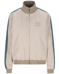 Miu Miu - Khaki Cotton Blouson Jacket - Lyst
