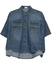 Brunello Cucinelli - Denim Cotton Shirt - Lyst