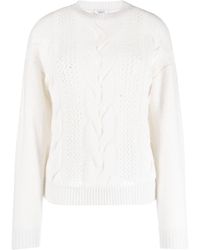 Peserico - Crew-neck Cable-knit Jumper - Lyst