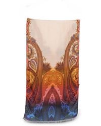 Etro - Paisley-Print Frayed Scarf - Lyst