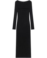 Courreges - Ribbed-Knit Slash-Detail Midi Dress - Lyst