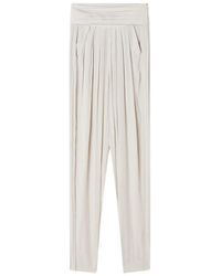 Lanvin - High-Waisted Trousers With Pleated Detailing And Side Pockets - Lyst