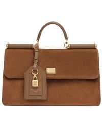 Dolce & Gabbana - Sac À Main My Sicily Format Moyen En Cuir De Veau Plongé - Lyst