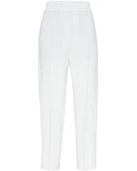 Brunello Cucinelli - Cropped Tapered Trousers - Lyst