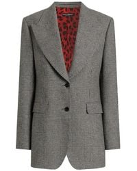 Dolce & Gabbana - Veste Boutonnée En Flanelle À Carreaux Glen - Lyst