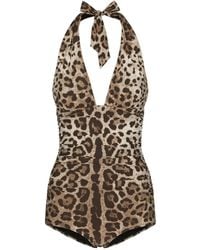 Dolce & Gabbana - Leo Print Swim Suit - Lyst