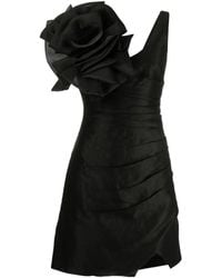 Aje. - Energy Satin-trimmed Wrap-effect Linen-blend Mini Dress - Lyst