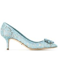Dolce & Gabbana - Lace Rainbow Pumps With Brooch Detailing - Lyst