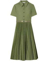 Tory Burch - Popline Pleated Shirt Dress - Lyst