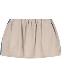 Miu Miu - Washed Twill Miniskirt - Lyst