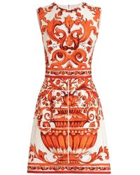 Dolce & Gabbana - Majolica-Print Short Dress - Lyst