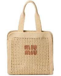 Miu Miu - Logo-Patch Crochet Bag - Lyst