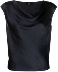 Theory - Cowl-neck Satin Blouse - Lyst