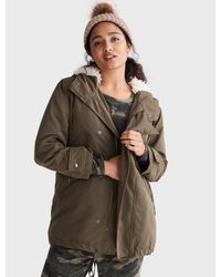 lucky brand faux fur trench coat