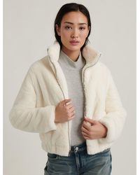 lucky brand missy short faux fur jacket
