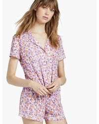 Lucky Brand Womens Plus Size Tassle Sleepshirt Multi Tile Floral Pajama Top