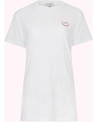 Lulu Guinness Chalk Medium Tonal Lip Macie T-shirt - White
