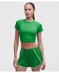 lululemon - – Swiftly Tech Cropped Short-Sleeve Shirt 2.4 – – Size 4 - Lyst