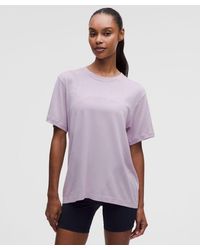 lululemon - – Swiftly Relaxed Short-Sleeve Shirt Hip Length Logo – – Size 4 - Lyst