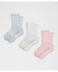 lululemon - – Power Stride Crew Socks 3 Pack – – Size Large - Lyst