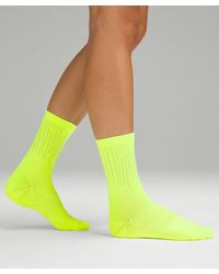 lululemon - Power Stride Crew Socks Reflective - Color Yellow/neon - Size M - Lyst