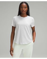 lululemon - Love Curved-hem Crewneck T-shirt - Color Light Grey/grey - Size 20 - Lyst