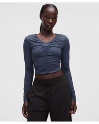 lululemon - – All It Takes Centre-Ruched V-Neck Long-Sleeve Shirt – – Size 14 - Lyst