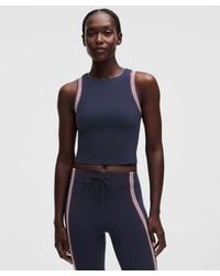 lululemon - – Groove High-Neck Tank Top Stripe Trim – Color Burgundy/ – Size 4 - Lyst