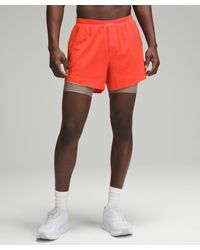 lululemon - Fast And Free Shorts Airflow - 5" - Color Orange - Size 2xl - Lyst