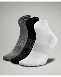 lululemon - Power Stride Ankle Socks 3 Pack - Color White/grey/black - Size L - Lyst