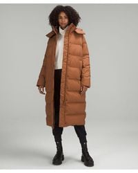 lululemon - Wunder Puff Long Jacket - Color Brown - Size 12 - Lyst