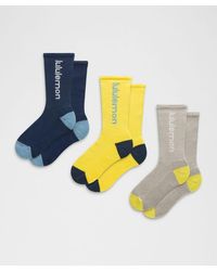 lululemon - – Daily Essential Crew Socks Wordmark 3 Pack – – Size Large - Lyst