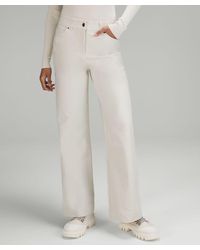 lululemon - City Sleek 5 Pocket High-rise Wide-leg Pants Full Length Light Utilitech - Color White - Size 26 - Lyst
