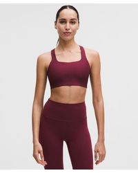 lululemon - – All-Time Hero Ribbed Sports Bra Medium Support, B/C Cup – Color Burgundy/ – Size 6 - Lyst