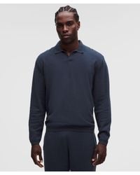 lululemon - – Knit Long-Sleeve Polo Shirt – Cotton-Blend – – Size Large - Lyst