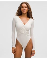 lululemon - Wundermost Ultra-Soft Nulu Wrap-Front Long-Sleeve Bodysuit - Lyst