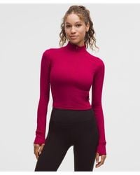 lululemon - – It's Rulu Ribbed Cropped Half Zip Long-Sleeve Top – – Size Large - Lyst
