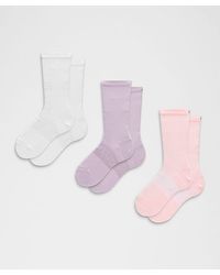 lululemon - – Power Stride Crew Socks 3 Pack – – Size Large - Lyst